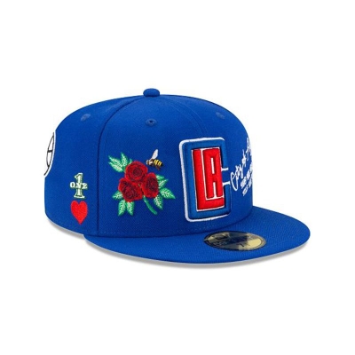 Blue Los Angeles Clippers Hat - New Era NBA Icon 59FIFTY Fitted Caps USA9081265